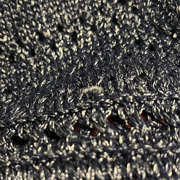 Chico’s Crochet Metallic Blue Sweater - Picture 7 of 8